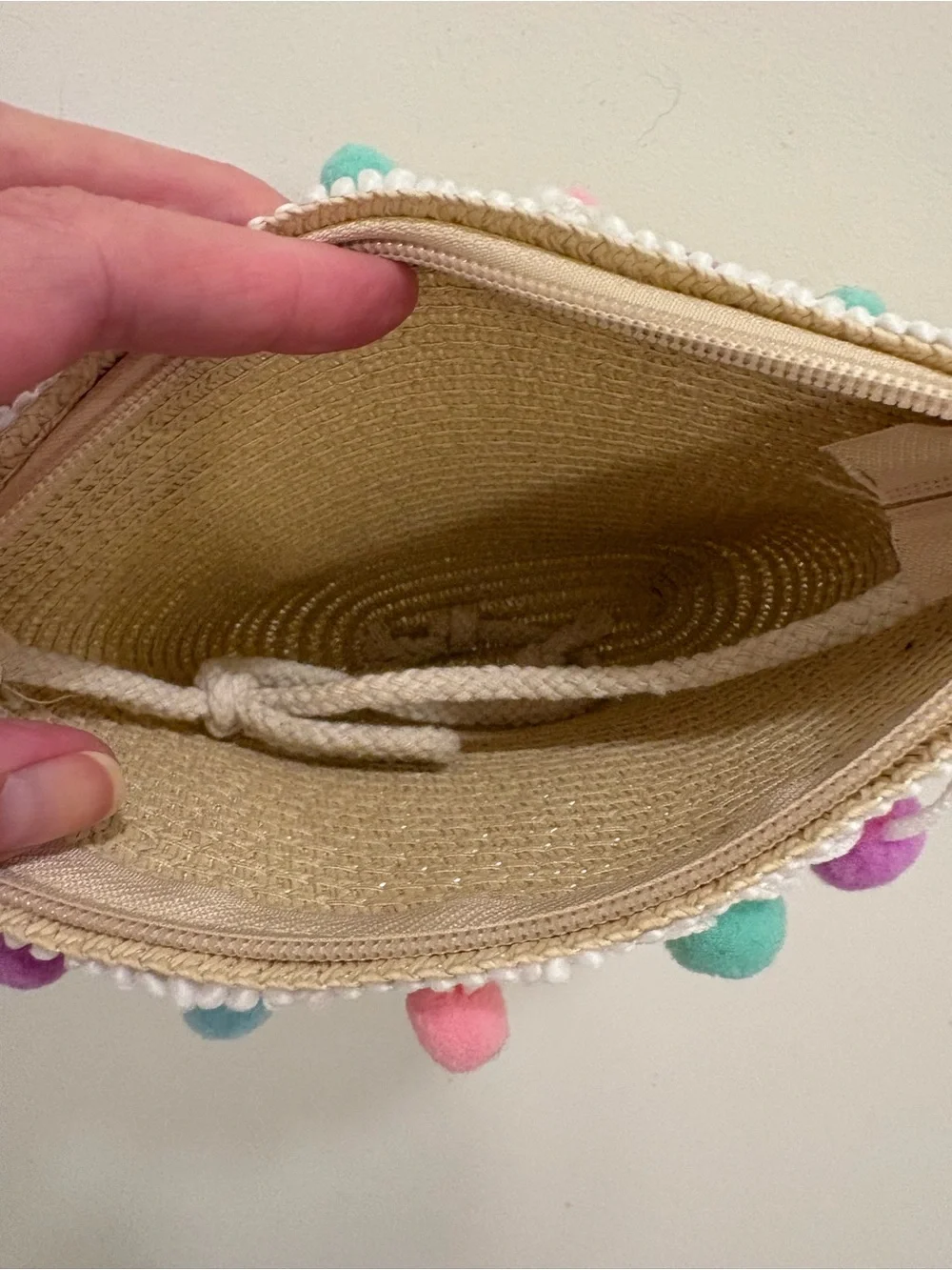 Girls Bag A Initial Pom Pom Floral Bee Purse Zipper